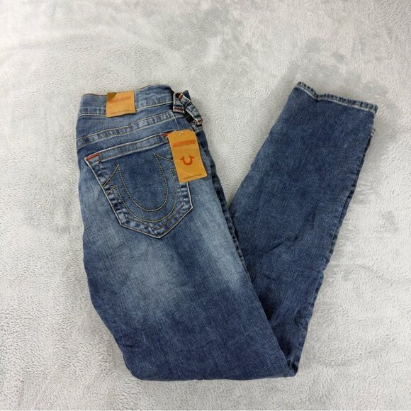 True Religion NWT Men's Size 33x32 Rocco Skinny NF 32 SN 105459 Blue Denim Jeans - Picture 2 of 11